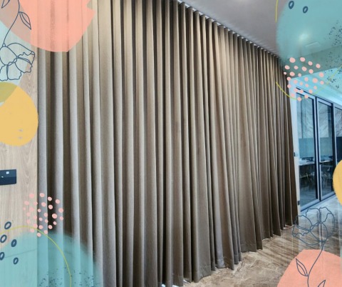 ผ้าม่านม่านblackoutกันแสง